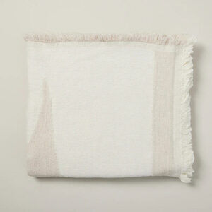 JACQUARD PRINTED THROW, IVORY/NATURAL​